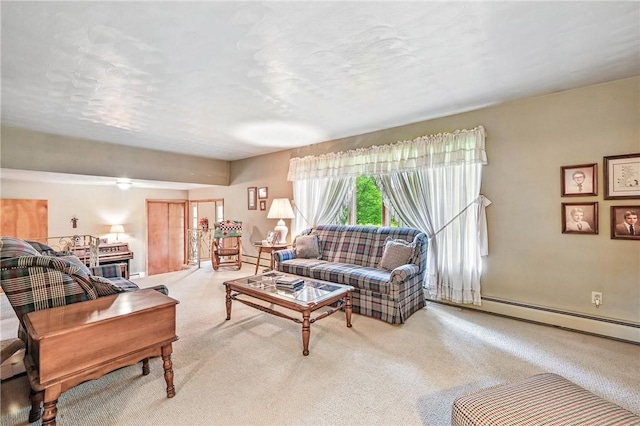 1807 Memorial, Farrell, PA 16121 - living area featuring carpet floors and a baseboard radiator