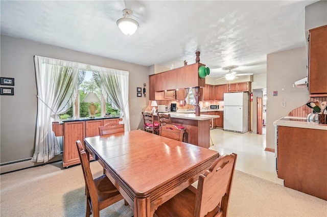 1807 Memorial, Farrell, PA 16121 - dining room featuring ceiling fan and light carpet