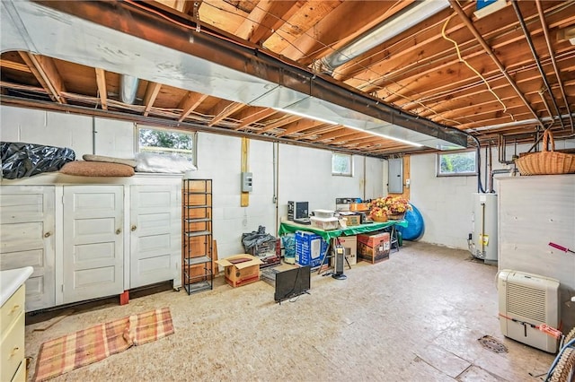 1807 Memorial, Farrell, PA 16121 - basement featuring water heater, electric panel, and plenty of natural light