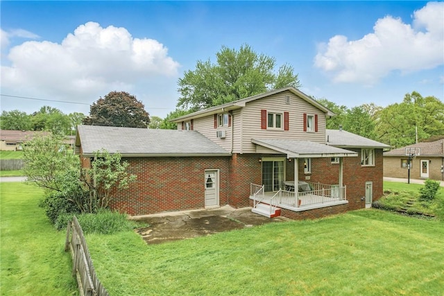 1807 Memorial, Farrell, PA 16121 - back of property with brick siding, a deck, and a shingled roof