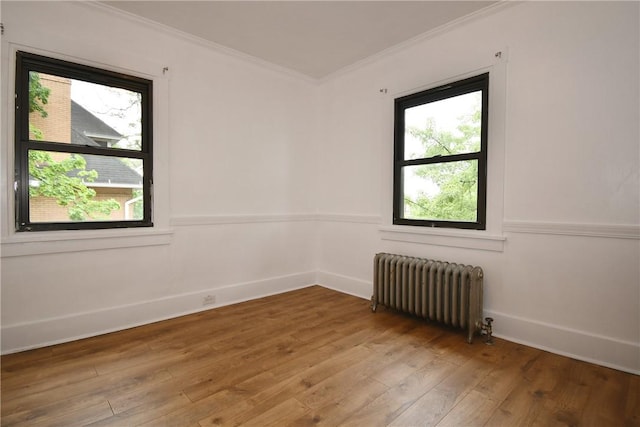 21 Hillson Ave, Brentwood, PA 15227 - unfurnished room with radiator heating unit, crown molding, light wood-style floors, and baseboards