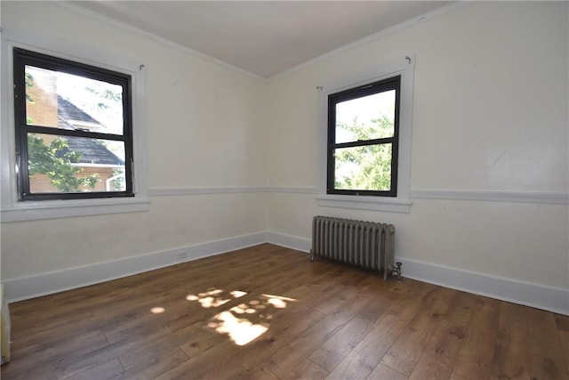 21 Hillson Ave, Brentwood, PA 15227 - unfurnished room with radiator, ornamental molding, healthy amount of natural light, hardwood / wood-style flooring, and baseboards
