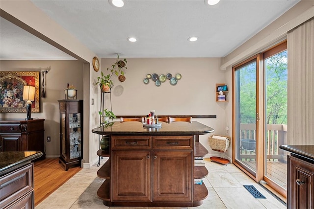 2880 Willowick Ct, South Fayette, PA 15017 - kitchen with recessed lighting, a center island, and baseboards