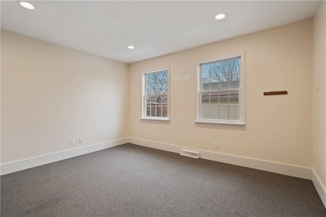 396 4th St, Beaver, PA 15009 - unfurnished room featuring dark carpet, baseboards, and recessed lighting