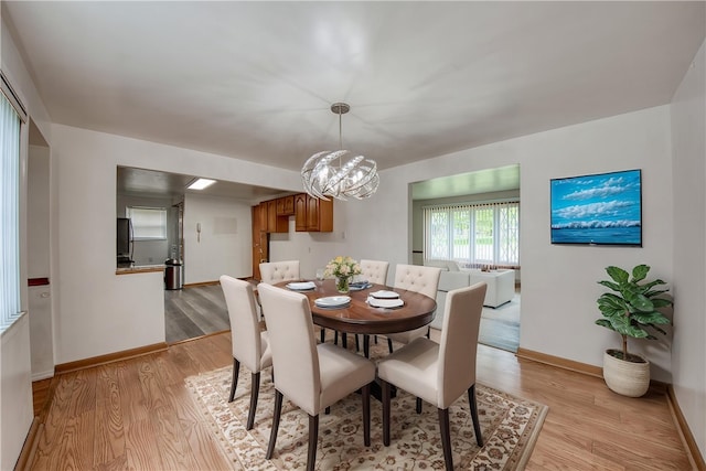 433 Brunner Dr, Monroeville, PA 15146 - dining space with light wood finished floors, baseboards, and a chandelier