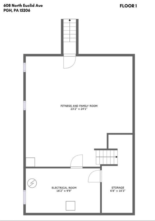 608 N Euclid Ave, East Liberty, PA 15206 - property floor plan