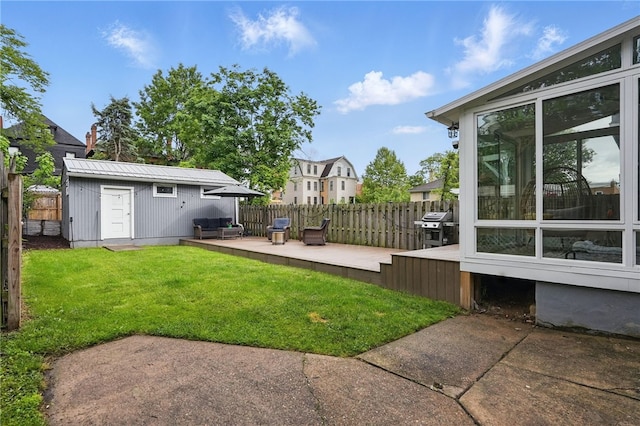 608 N Euclid Ave, East Liberty, PA 15206 - view of yard featuring a wooden deck and an outdoor structure
