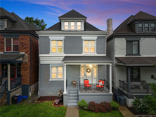 608 N Euclid Ave, East Liberty, PA 15206 - view of front of property featuring a porch and brick siding
