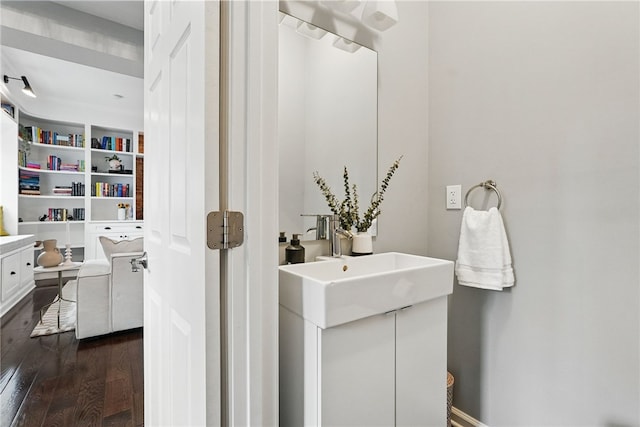 608 N Euclid Ave, East Liberty, PA 15206 - bathroom with hardwood / wood-style floors and vanity