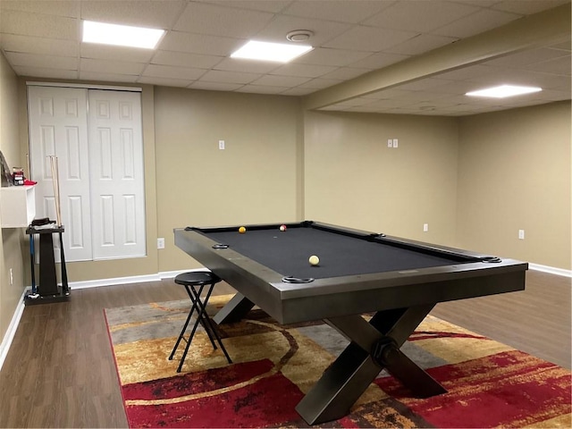 112 Pheasant Ridge Dr, Center Twp But, PA 16001 - playroom with wood finished floors, baseboards, a drop ceiling, and pool table