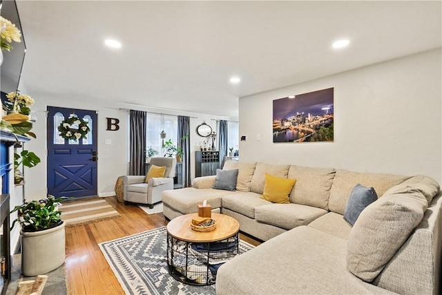 1009 Connor Rd, Castle Shannon, PA 15234 - living area with wood finished floors and recessed lighting