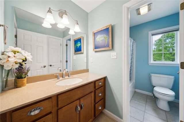 430 Southfield Dr, Hempfield Twp Wml, PA 15601 - full bathroom with vanity, tile patterned flooring, toilet, and baseboards