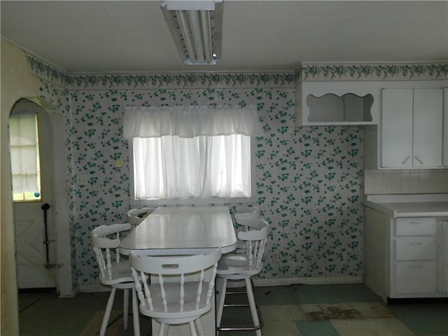 110 Holbert Stretch Rd, Bobtown/Dilliner, PA 15327 - dining room with wallpapered walls and baseboards