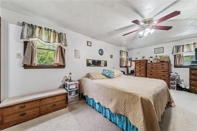 620 Sandy Hill Rd, Manor, PA 15642 - bedroom with light colored carpet, multiple windows, and a ceiling fan