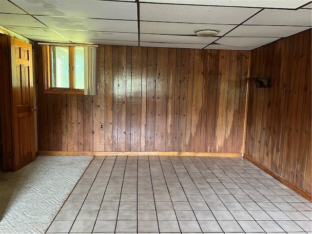 105 Lawrence Ave, Twp Of But Nw, PA 16001 - spare room with a drop ceiling and wooden walls