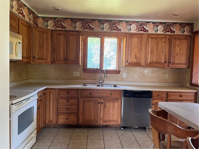 105 Lawrence Ave, Twp Of But Nw, PA 16001 - kitchen with white appliances, brown cabinets, and light countertops