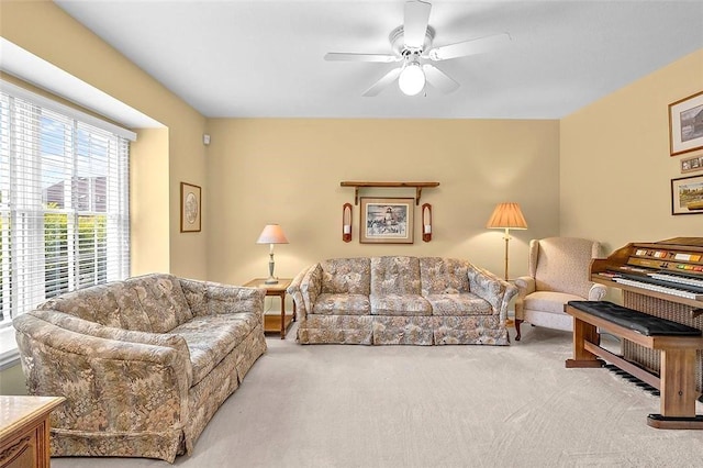 103 Boxwood Ct, Peters Twp, PA 15317 - carpeted living area featuring ceiling fan