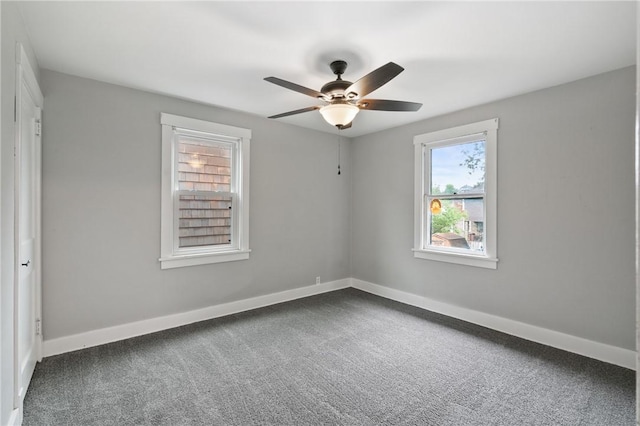 1534 Dormont Ave, Dormont, PA 15216 - unfurnished room with a ceiling fan, dark colored carpet, and baseboards