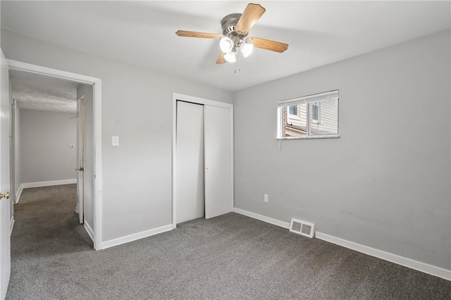 1534 Dormont Ave, Dormont, PA 15216 - unfurnished bedroom featuring carpet, a closet, baseboards, and a ceiling fan