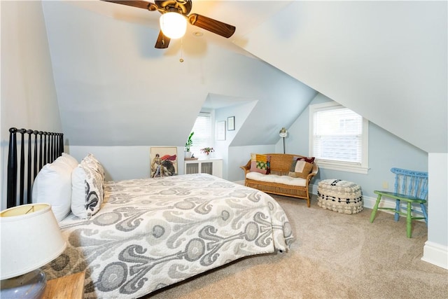 6020 Grafton St, Highland Park, PA 15206 - carpeted bedroom featuring vaulted ceiling and ceiling fan