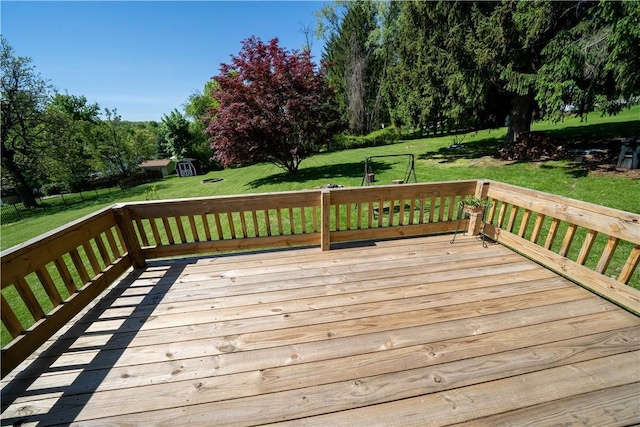 116 Diebold Rd, Robinson Twp Nwa, PA 15136 - wooden deck with a yard, an outbuilding, and a shed