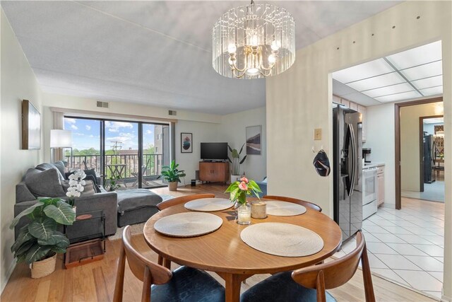 5600 Munhall Rd Unit 517, Squirrel Hill, PA 15217 - dining area featuring a chandelier and light wood-type flooring