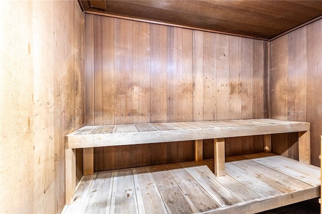 5600 Munhall Rd Unit 517, Squirrel Hill, PA 15217 - sauna / steam room with wood walls, hardwood / wood-style flooring, and wooden ceiling