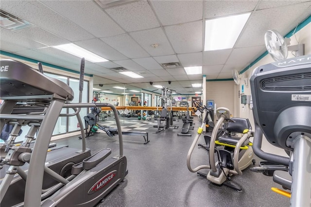 5600 Munhall Rd Unit 517, Squirrel Hill, PA 15217 - exercise room with a paneled ceiling
