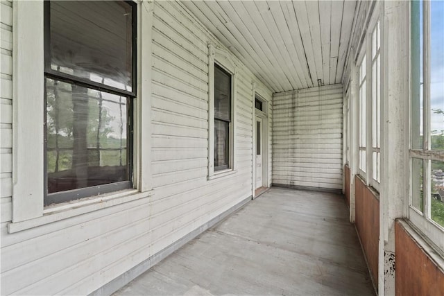 view of unfurnished sunroom
