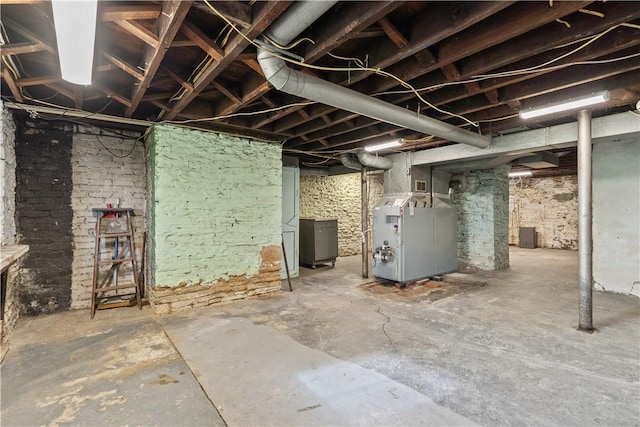 unfinished below grade area with heating unit