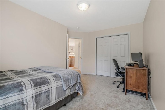 2108 Beams Run Rd, Jefferson Hills, PA 15025 - carpeted bedroom with a closet, an office area, and baseboards