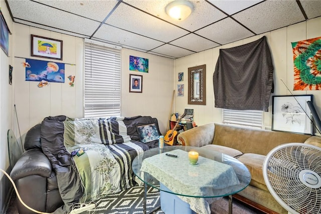 4974 Williamsport Rd, Elizabeth Twp/Boro, PA 15037 - living room featuring a paneled ceiling and a decorative wall