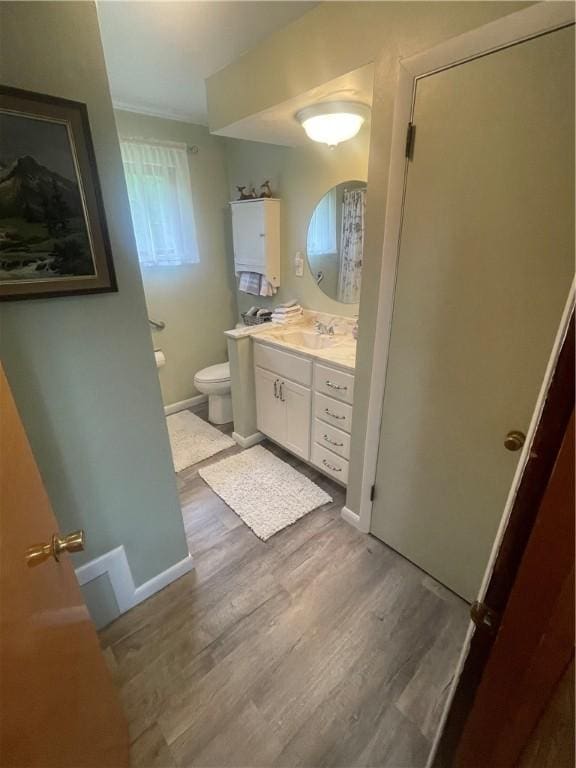 107 Pfaff Rd, Economy, PA 15005 - bathroom with toilet, wood finished floors, vanity, and baseboards