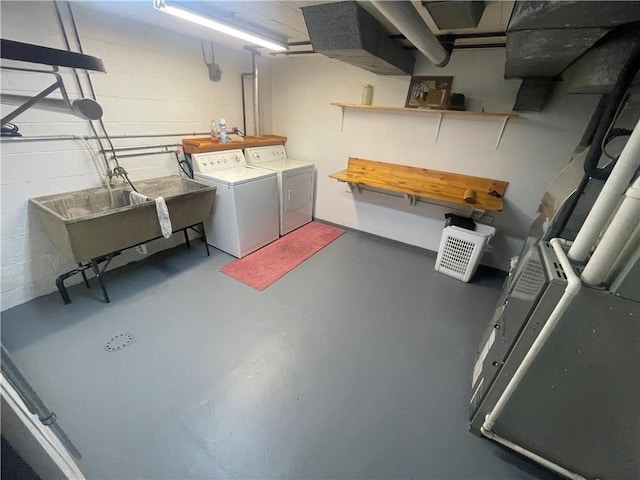 107 Pfaff Rd, Economy, PA 15005 - below grade area with independent washer and dryer and a sink