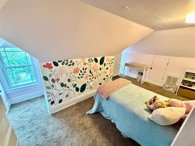 1701PLEASANT Pleasant, West Mifflin, PA 15122 - bedroom featuring lofted ceiling, carpet, and baseboards