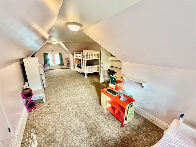 1701PLEASANT Pleasant, West Mifflin, PA 15122 - carpeted bedroom with vaulted ceiling and baseboards