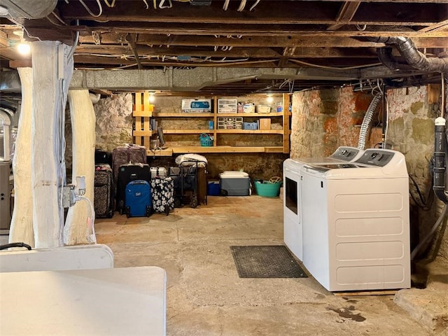 1701PLEASANT Pleasant, West Mifflin, PA 15122 - unfinished basement featuring independent washer and dryer