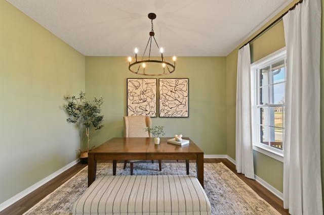 422 Hawthorn Hill Dr, Canonsburg, PA 15317 - office space featuring a chandelier and dark wood finished floors