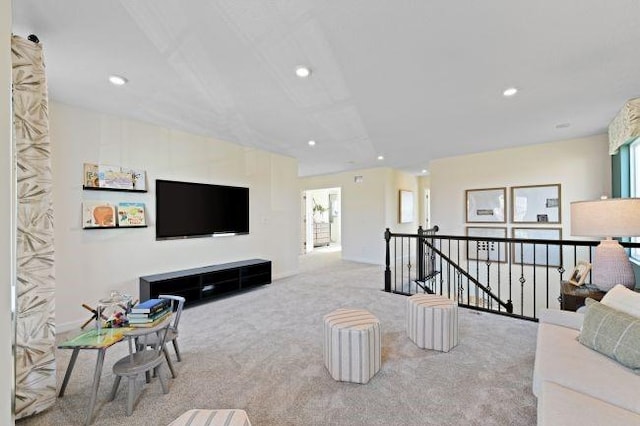422 Hawthorn Hill Dr, Canonsburg, PA 15317 - living room featuring carpet flooring and recessed lighting