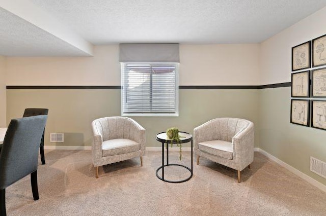 422 Hawthorn Hill Dr, Canonsburg, PA 15317 - sitting room with a textured ceiling and carpet floors