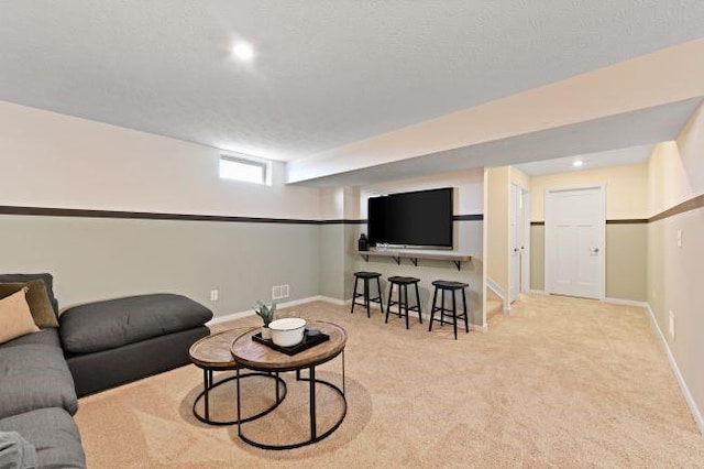 422 Hawthorn Hill Dr, Canonsburg, PA 15317 - carpeted living area with baseboards and recessed lighting
