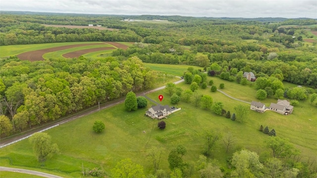 overview of rural landscape featuring a heavily wooded area