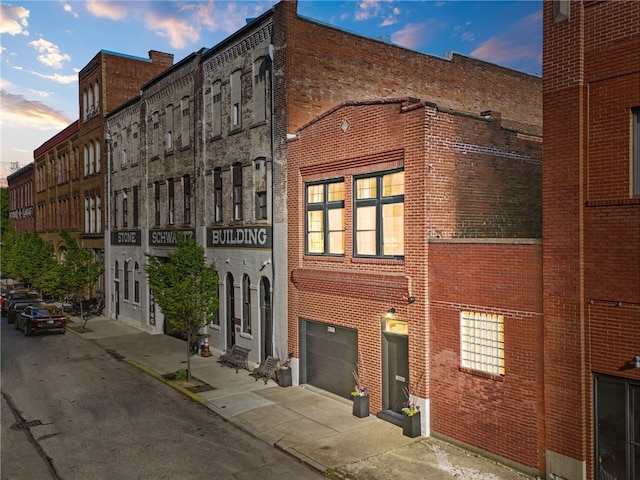 view of building exterior with a garage