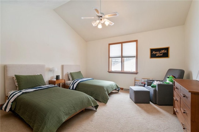 4616 Windbrook, Murrysville, PA 15668 - bedroom with light colored carpet, lofted ceiling, and ceiling fan