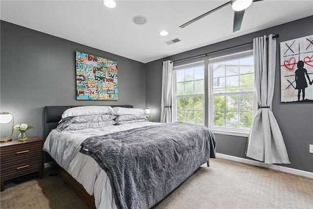 113 Lewisham Rd, Cranberry Twp, PA 16066 - bedroom featuring carpet, baseboards, recessed lighting, and ceiling fan
