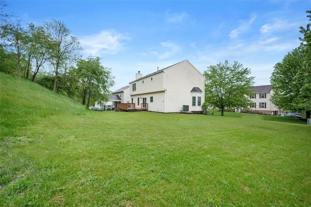 939 White Water Dr, Adams Twp, PA 16046 - view of grassy yard with a deck
