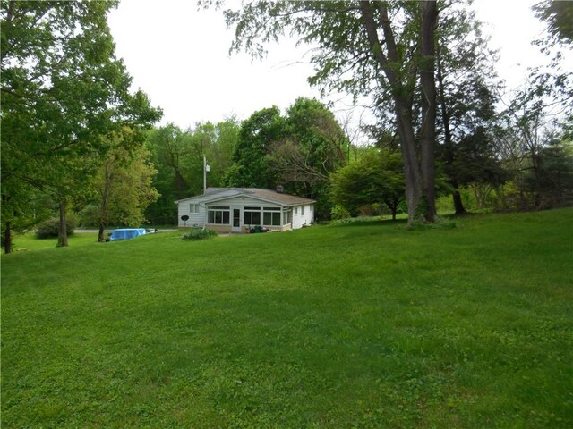 view of grassy yard