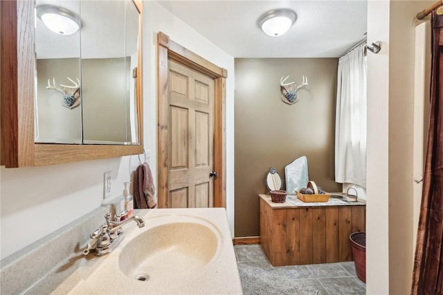 1770 Perry Hwy, Muddy Creek Twp, PA 16051 - bathroom with tile patterned floors and vanity