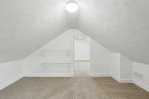 bonus room featuring carpet, lofted ceiling, and baseboards