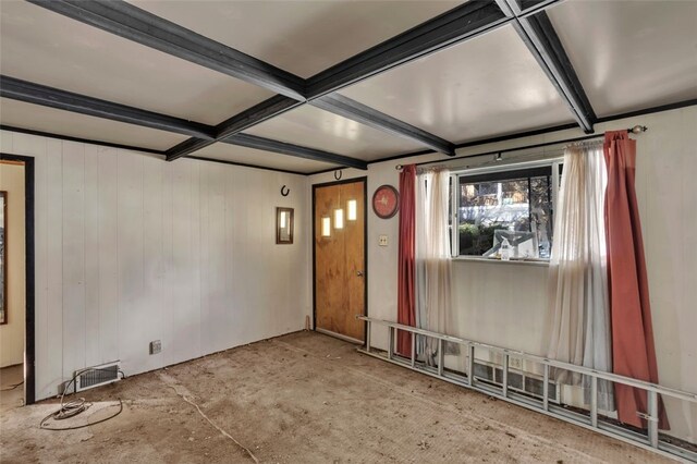 2252 Milligan Ave, Swissvale, PA 15218 - spare room with beamed ceiling and coffered ceiling